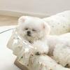 Strawberry Print Ruffle Princess Bed Teddy Bear Sleeping Sofa Four Seasons Universal Pet Supplies Soft Wrap Deep Sleep Small and Medium-sized Dogs