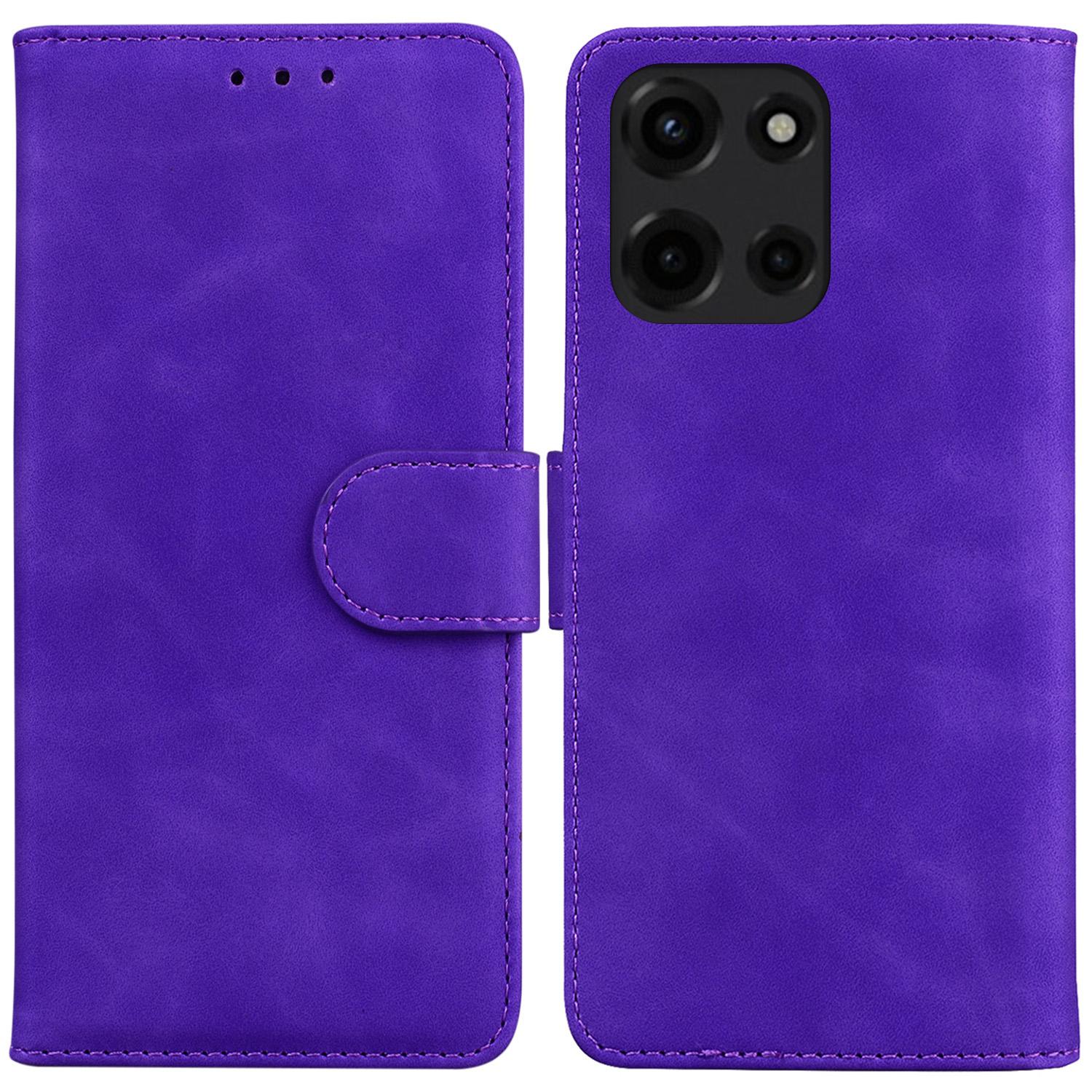 

For Motorola Moto G Power (2025) Case Solid Color Leather Wallet Phone Cover F