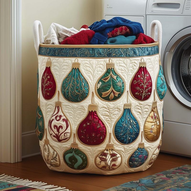 Quilted Cotton Laundry Basket Storage Organizer Clothes Dirty Home Organization