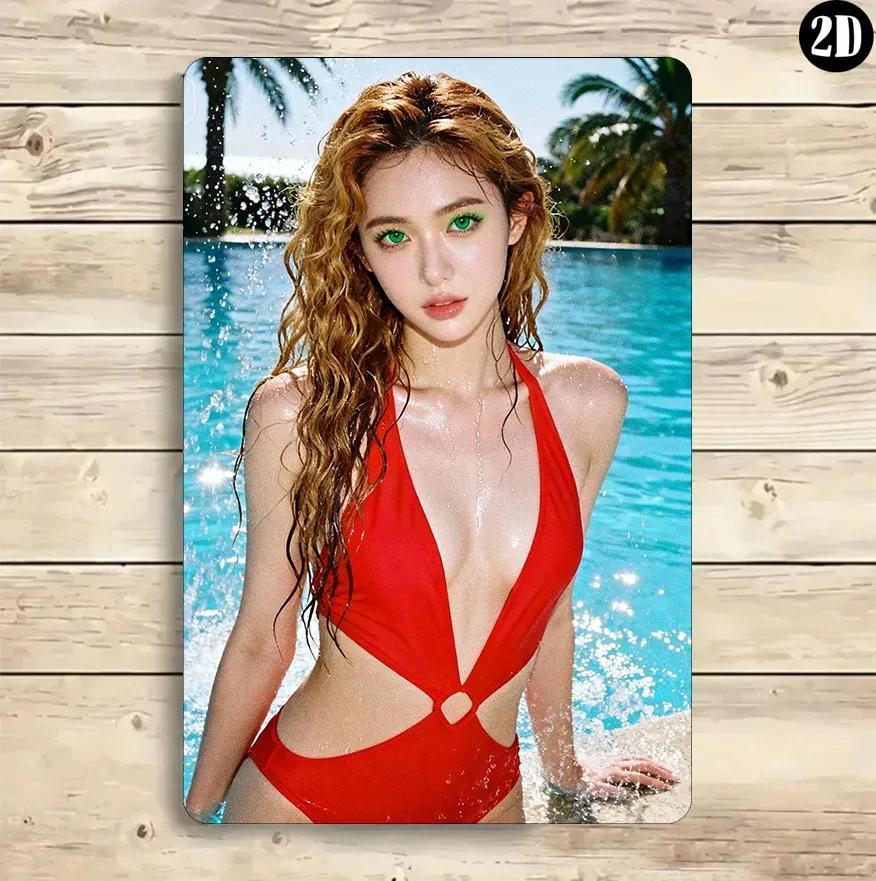 

2D Brand Metal Wall Art for Outdoor Indoor Decor Weatherproof Iron Painting Modern Fitness Art for Women PreDrilled 20x30cm