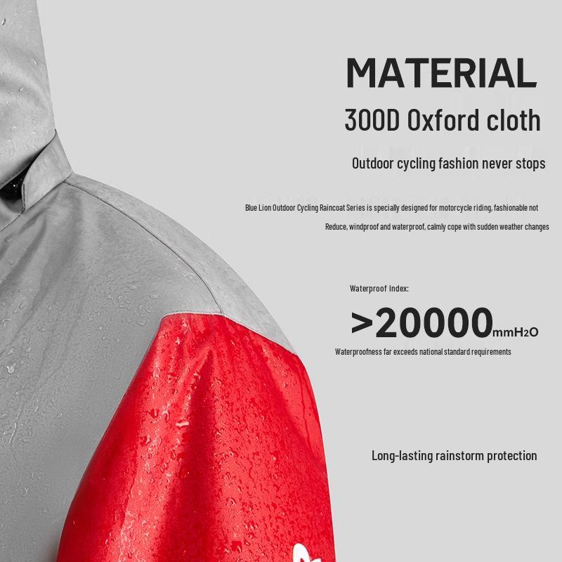 Blue Lion Men's Split Motorcycle Rain Suit – Anti-Storm Riding Gear for Takeaway Riders