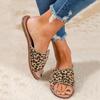 Women's Ladies Fashion Casual Flat Leopard Shoes Slippers Peep Toe Sandals