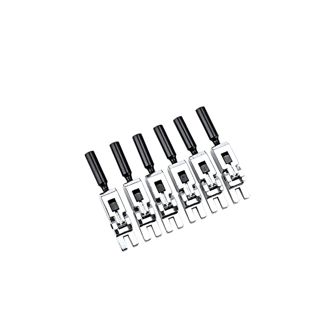 Tremolo Bridge 6 Roller Bridge Tremolo Saddles for Floyd Rose Electric Guitar Replacement Accessories Saddles, (Silver)