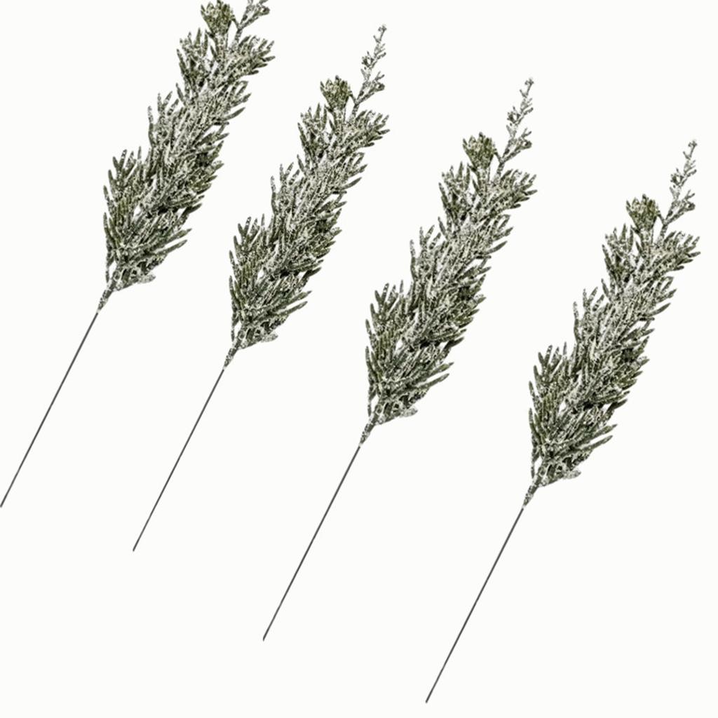 10PC/Christmas Simulation Snowflake  Needle Branch Feel Material Table Ornaments Home Decoration Christmas Tree Plug-in