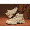 Men's Vintage Solid Color High Top Boots, Comfortable Non-slip Durable Rubber Sole Lace-up Shoes for Men's Outdoor Activities