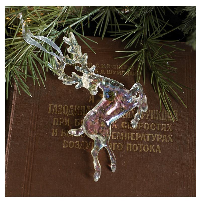 1pc New Christmas Tree Pendant Transparent Pumpkin Car Creative Bells Angel Girl Christmas Acrylic Decoration Supplies