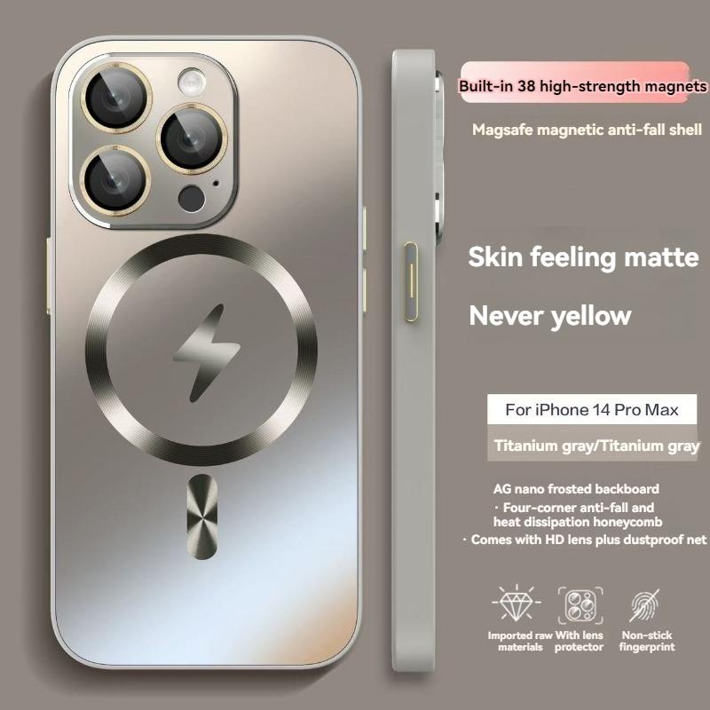 New Desert Gold Magsafe Magnetic Wireless Charge Phone Case for For Iphone 16 15 14 13 12 Pro Max Plus Camera Lens Protection Cover