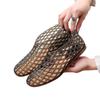 Women's 2025 Mesh Crystal Jelly Sandals: Hollow Out, Flat, Comfortable Slip-On, Korean Style.