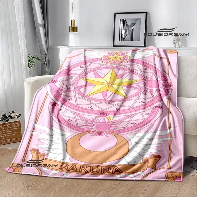 Card Captor Sakura Cartoon Printed Blankets Flannel Soft Cozy Blankets Sofa Bed Blanket Travel Blanket Bedding Birthday Gift