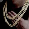 Mens Cuban Bracelet  Necklace Full Diamond-Rhombus Design -Golden and silver colors Luxurious Sparkling Jewelry for Him