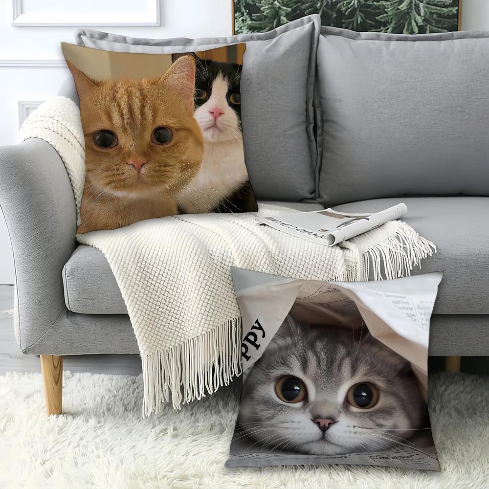 Cute Animal Cat Pillow Case Office Cushions Suitable For Sofa Car Bedroom Decorative Cushion Cover