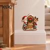 Christmas Hanging Ornaments Door Ornament Wooden Wall Mounted Festive Sign 2D Holiday Gift for Family Flat Art Home Entrance Decor Santa Claus
