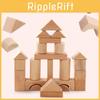 Wooden Building Blocks Set For Kids With Large Natural Grain For Early Education And Play