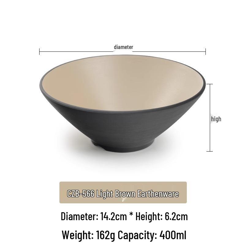 Large Frosted Melamine Ramen Bowl - Japanese-Style Restaurant Noodle Bowl for Mala Tang, Luosifen, Soup, and Rice Noodles