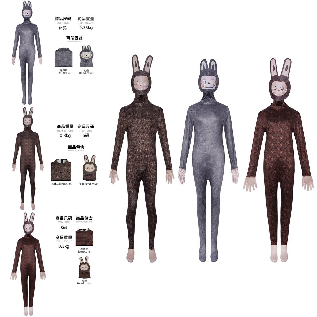 Labubu Unisex Cosplay Jumpsuit With Stretchy Fabric For Anime Convention And Stage Shows
