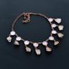 Rose Quartz Handmade Latest Design Jewelry Necklace, Copper Electroformed Gemstone Necklace, Gift For Mother