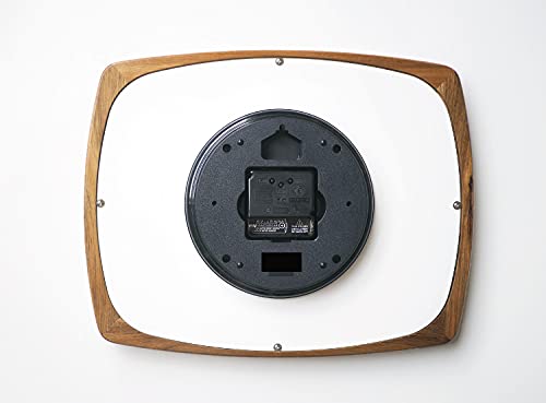 Interform Nifer CL-3355LB Brown Wood Square Radio-Controlled Wall Clock, 33cm Wide X 26cm High X 5cm Deep