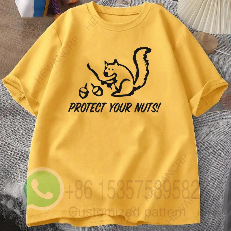 Protect Your Nuts Mens Tshirt Summer Tracksiut Oneck Pullovers Shortsleeved Top Harajuku Cotton Sweatshirt Casual Streetwear