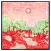 New Painting Style Female Luxury Square Scarf for Women Silk Satin Shawl Hijab Casual Soft Wrap Hair Band Ribbon Headband Turban