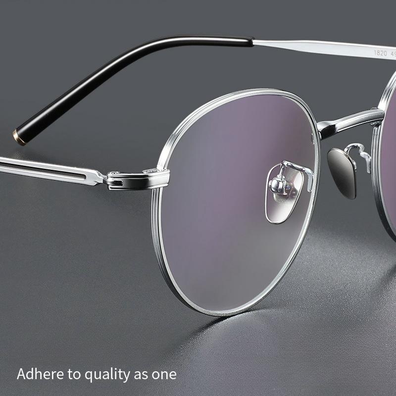 YIMARUILI Retro Round Prescription Glasses Men And Women Myopia Hyperopia Progressive Anti-Blue Light Photochromic Eyeglasses