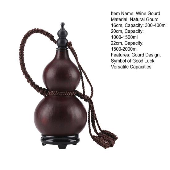 Wine Gourd Water Bottle Sun Wukong Inspired Water Bottle for Gym Travel Traditional Chinese Design Hand-Woven Knots