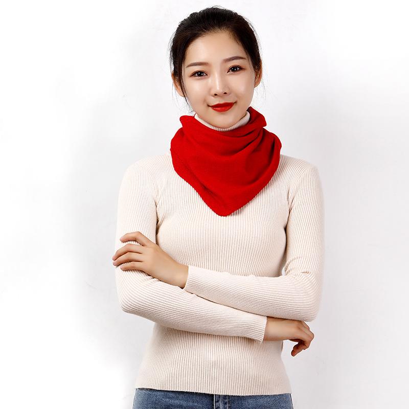 Women 160x40cm Triangle Scarf Shawl Wool Neck Warmer Solid Color Multipurpose Cowl Pashmina Female Soft Spring Knit Accessories