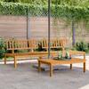 VidaXL Garden Pallet Center Sofas 2 Pcs Solid Acacia Wood, Wooden Pallet Sofa, Outdoor Bench, Furniture of 365847