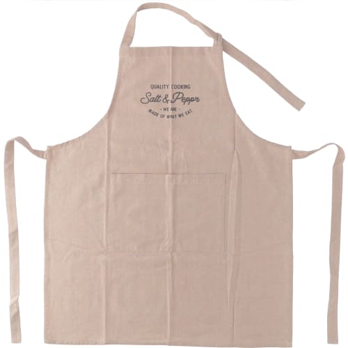 Fuji Boeki Biscuit Apron, 65cm Wide x 0.2cm Thick x 80cm Long, Washable, Adjustable in 3 Settings, with Pockets, Cafe Style, Salt & Pepper, 71951