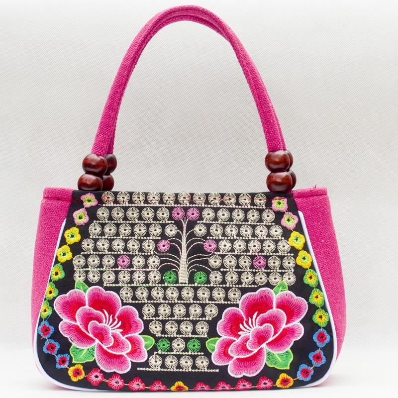 Elegant Fashion Yunnan National Style Embroidery Handbag For Women With Soft Handle