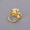 Citrine Gemstone Gold Plated Birthday Statement Boho Cocktail Electroformed Ring V-120