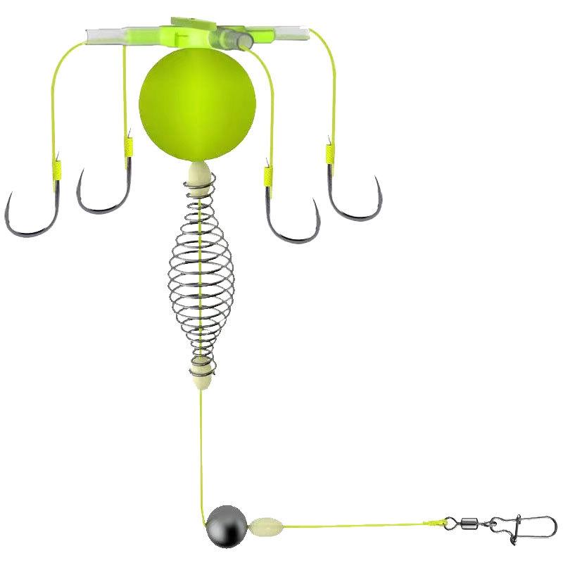 Anti-Boden Federhaken Angelköderkorb Vier Haken Kohlenstoffstahl Vorfach Futterkorb Blei Pose Angeln Federköderkorb Werkzeuge