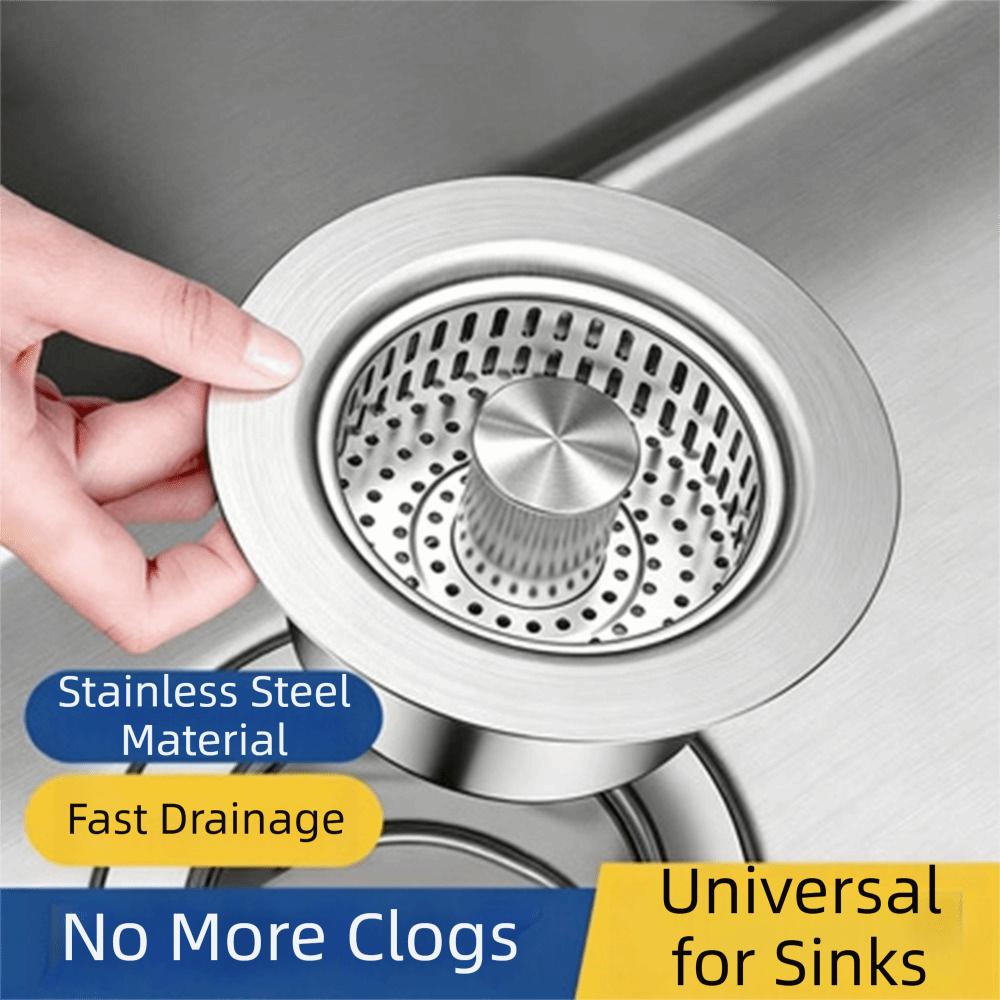Stainless Steel Sink Stopper Rust-proof Sink Strainer Drain Basket  Bathroom Sink
