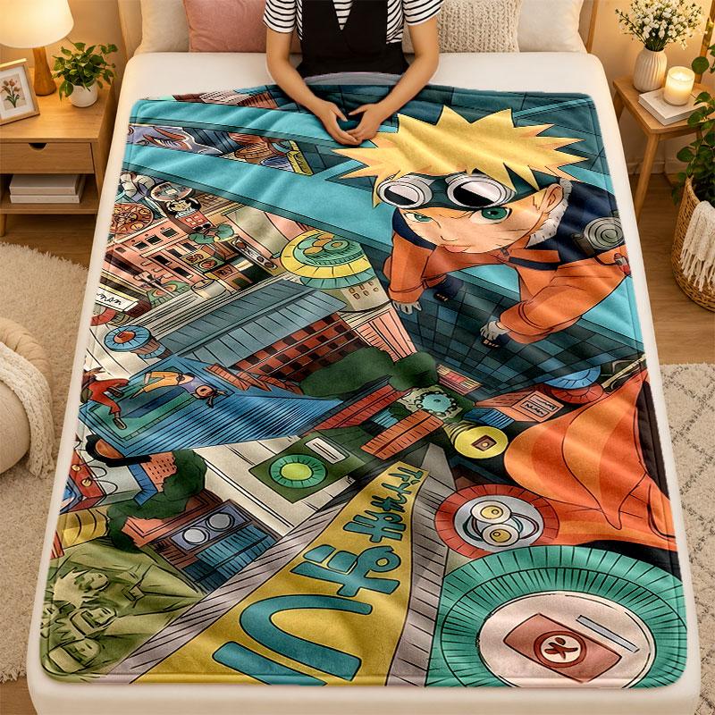 Coperta di Flanella Naruto Calda Morbida Coperta Plaid per Uso Interno Divano Letto Soggiorno