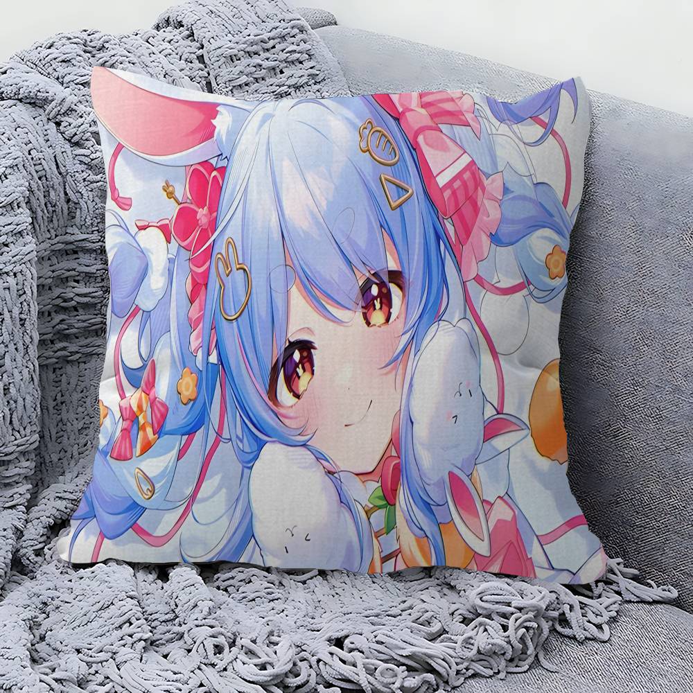 Game Hololive Usada Ppekora Pillow Covers Cartoon Sofa Decorative Home Doublesided Printing Short Plush Cute Cushion Cover
