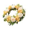 Practical Handmade Silk Rose Wreath with Leaf Portable Accessory for Weddings and Home Decoration Florals Garlands