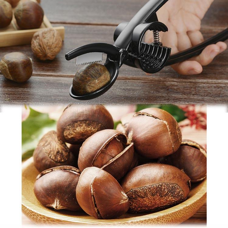 Multifunctional 2 In 1 Quick Chestnut Clip Nut Cracker Sheller Walnut Pliers Metal Nut Opener Aluminum Alloy Kitchen Tools