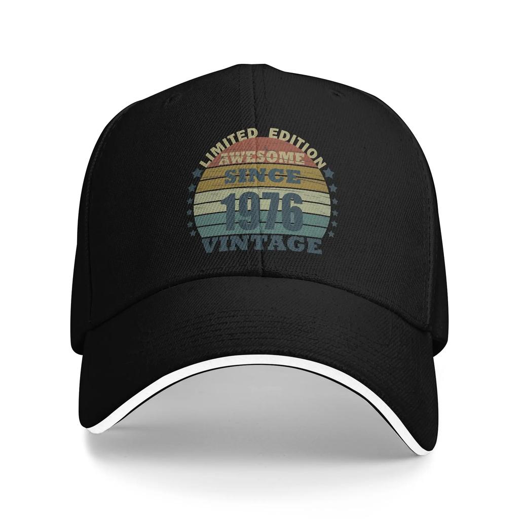 Born In 1976 Vintage Age 50 Years Old Funny 50th Birthday Accessories Men Women Baseball Caps Dad Hat Classic Travel Headwear