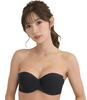 Smile LaLa Black B75 Seamless Strapless Bra Top Dress Bra with Backless High Plus Full Suitable for Kimono and Floral Extra Women's Back, Underwear,