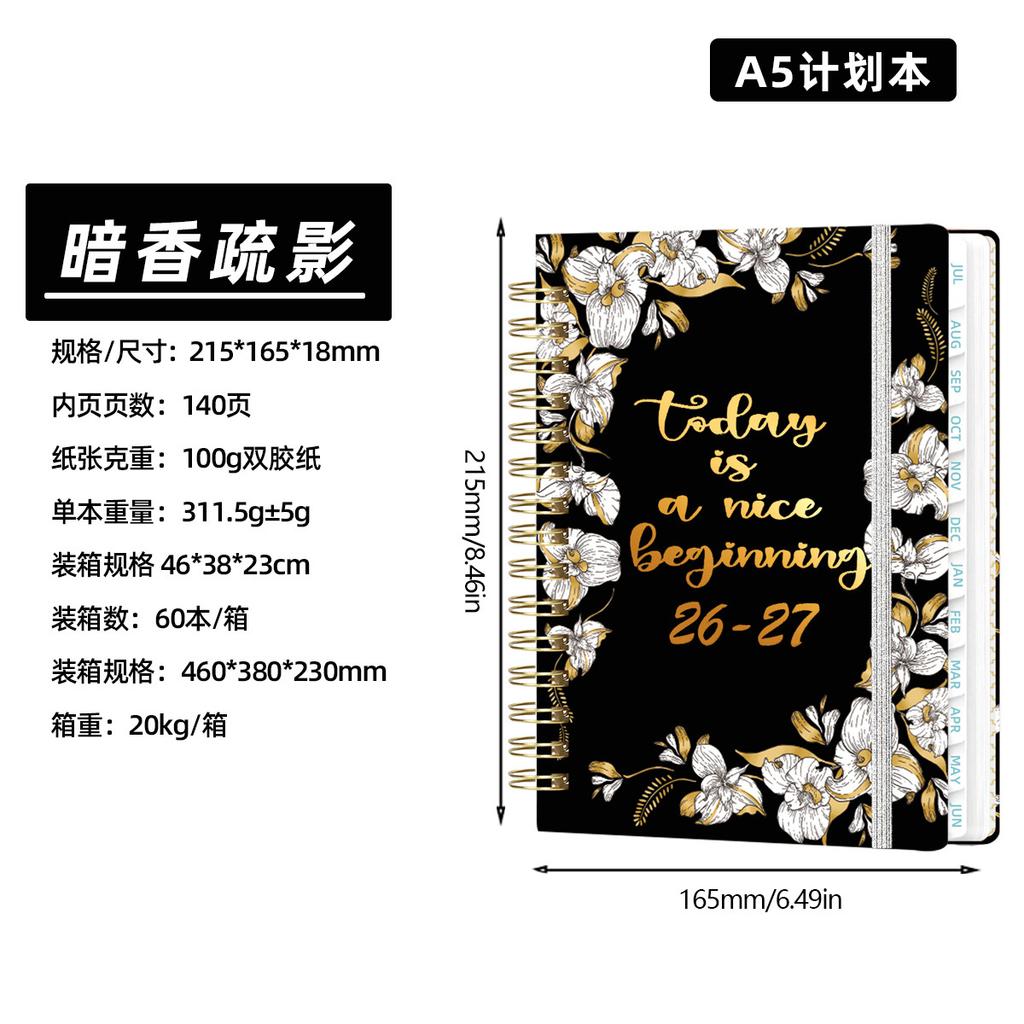 A5 Weekly Planner Spiral Bound Daily Schedule Notebook Journal Calendar