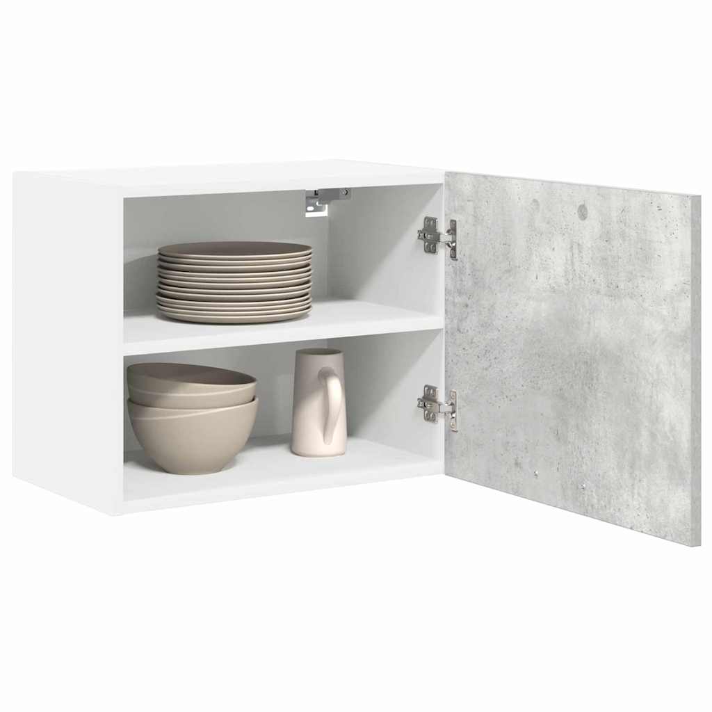 Hanging Cabinet with Door 2 pcs Concrete Grey and White 50 x 31 x 40 cm