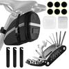 Kanoki Bicycle with Taillight Puncture Repair and Tire Easy To Compatible with Road and Mountain Bike Saddlebag/Frame Bag, Waterproof, 1.2L Capacity,