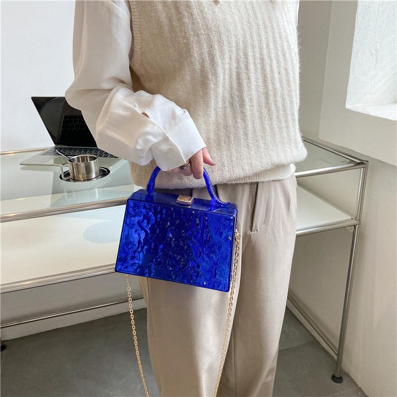 Acrylic Transparent Jelly Bag New 2025 Mori Soft Girl Ins Ice Crack Personalized Portable Messenger Box Bag