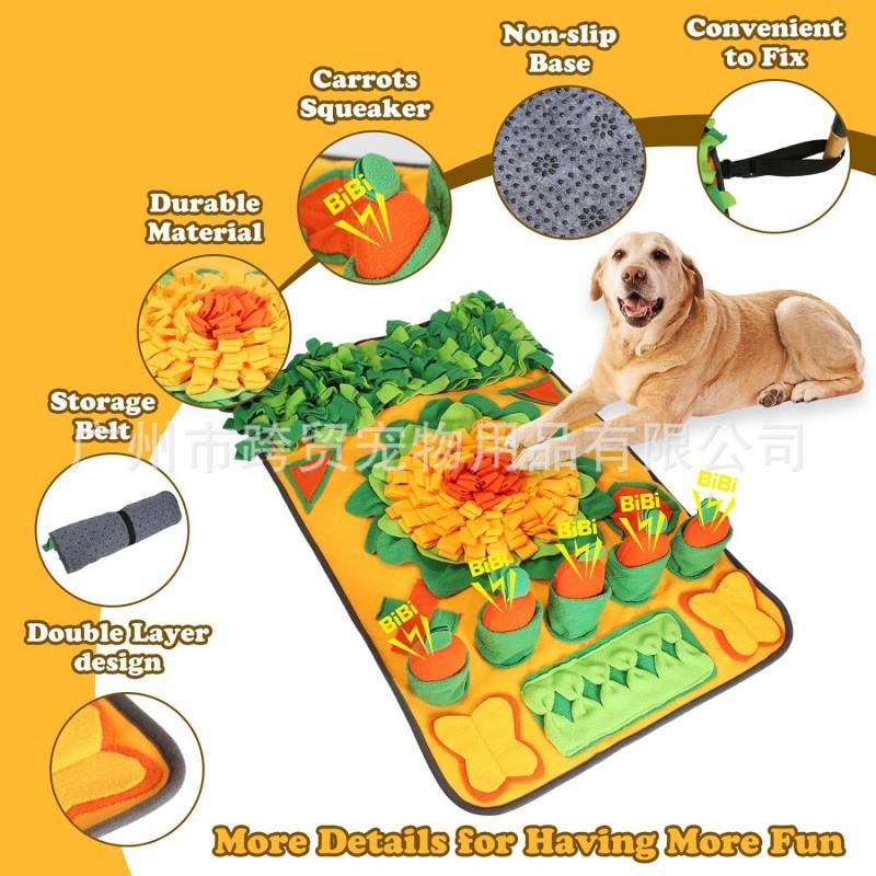 Interactive Snuffle Mat Dogs With Crinkle Sound Plush Grass Patch Treat Dispensing Toy Mental Stimulation Slow