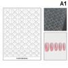 Hollow Out Nail Art Stickers French Stripe Rhombus Pattern Manicure Template Stamp DIY Nail Decoration