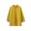 Winter Retro Chinese Cotton-Linen Women’s Coat - Solid Color, Stand Collar, Frog Button, Thickened Warm Jacket
