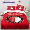 Feyenoord Patrón de Nombre Personalizado Juego de Colcha para Cama Funda de Colcha Funda de Almohada Regalo de Cumpleaños para el Hogar(1 * funda nórdica + 2 * fundas de almohada, sin núcleo)