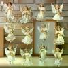 12pcs Vintage Christmas Angel Wooden Pendants, Artificial Wood Hanging Ornaments Perfect For Home & Outdoor Holiday Decor