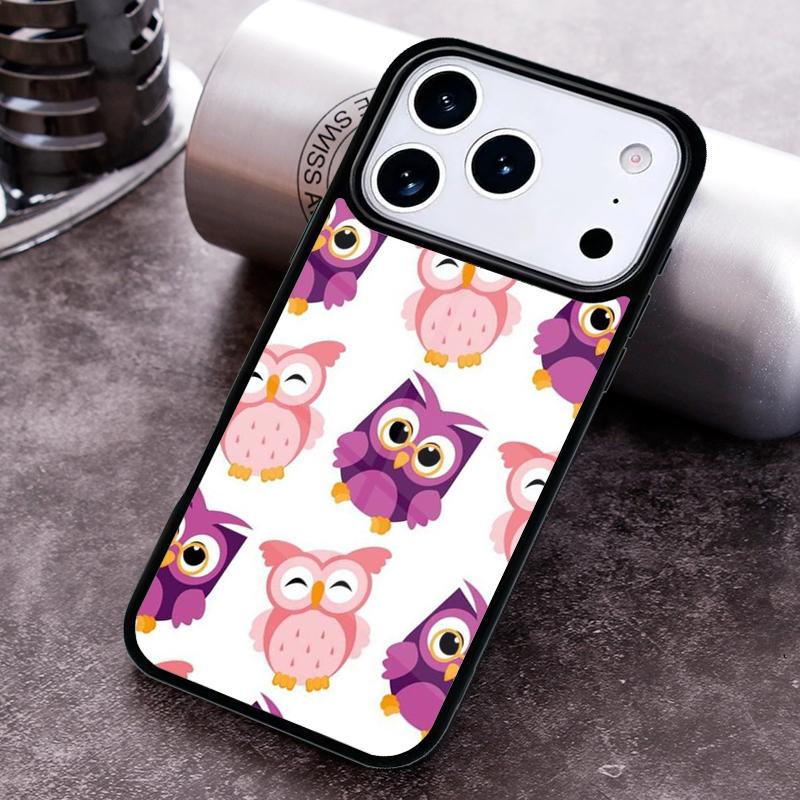 Cute Owl Cartoon Phone Case For iPhone 17 16 15 14 13 12 11 Pro Max Plus 17Air Soft Silicone Cover