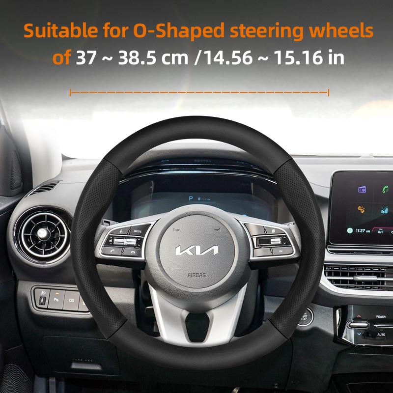 BTNPY1 Suitable for Kia Breathable Leather Matte Carbon Fiber Texture Steering Wheel Cover Suitable for Ceed Jd Picanto Sportage 3 2019 Ev3 Rio 4