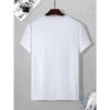 European Size Flag & Letter Print, Men's Crew Neck Short Sleeve Tee Fashion Regular Fit T-Shirt, Casual Comfy Breathable Top For Spring Summer